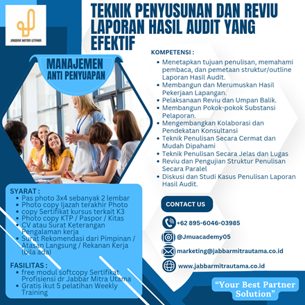 Teknik Penyusunan dan Reviu Laporan Hasil Audit yang Efektif